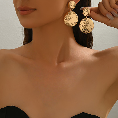 Плоские круглые серьги-гвоздики из сплава