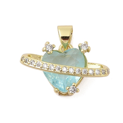 Стойка в виде сердца с латунным покрытием и подвесками из кубического циркония, долговечный, без свинца и без кадмия