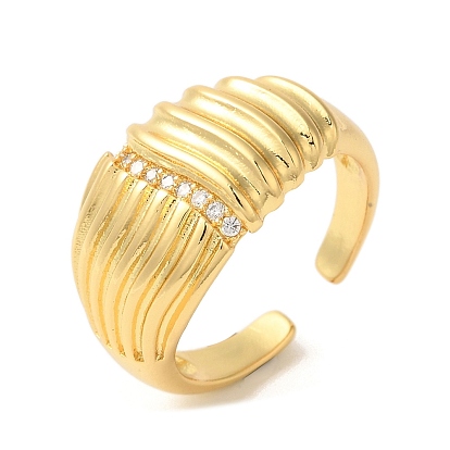 Широко открытые манжеты из латуни с микропаве и цирконием, для женщин, без свинца и без кадмия