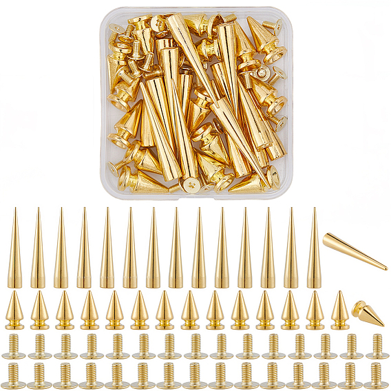 2 Набор заклепок из сплава различных стилей, с винтом, форма пули, конусная заклепка с шипом, для кошелька сумка обувь панк-рок кожаный ремесленный ремень для одежды