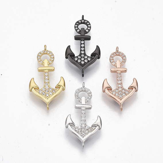 Латунные микропаве прозрачные кубические циркониевые звенья / разъемы, якорь