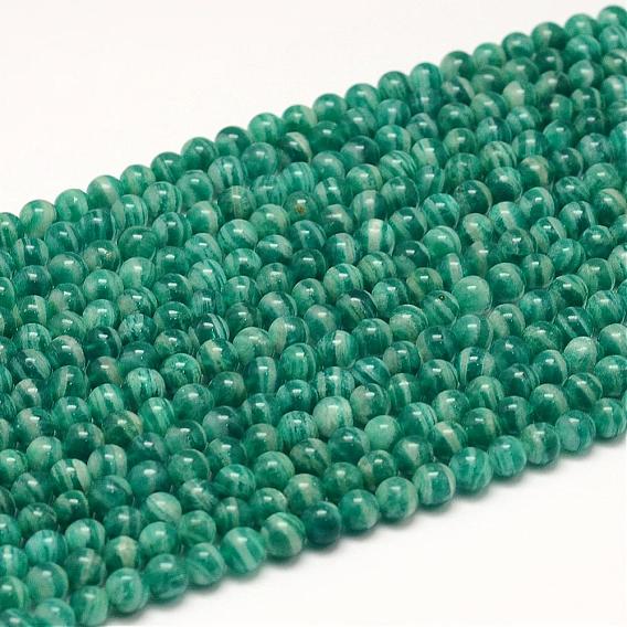 Russie naturel perles amazonite brins, Grade a, ronde