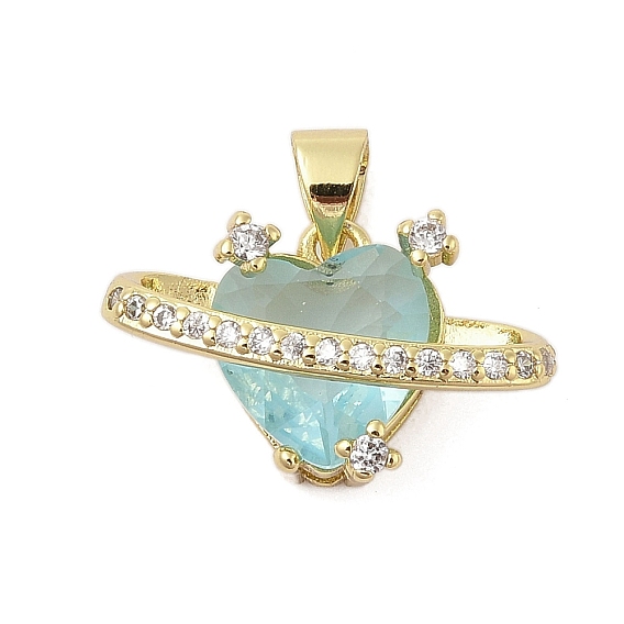 Стойка в виде сердца с латунным покрытием и подвесками из кубического циркония, долговечный, без свинца и без кадмия