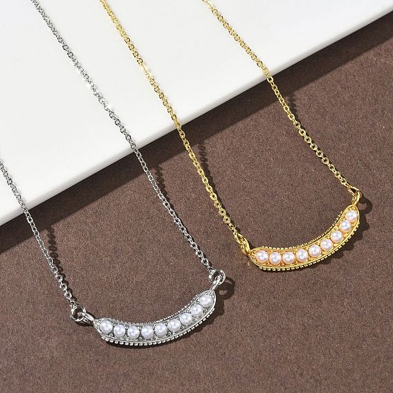 Подвеска в виде стручка гороха из латуни с имитацией жемчуга из АБС-пластика., стойки покрытие, без кадмия и без свинца, долговечный, белые