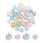 30Pcs 2 Style Natural White Jade Beads, Round, Dyed