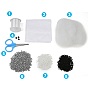 3D Raccoon DIY Animal Beading Embroidery Kit, with Acrylic Seed Beads, Elastic Crystal Thread, Scissors, Cotton Stuffing, Fabric