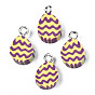 Handmade Polymer Clay Charms, with Platinum Tone Iron Loop, Easter Egg