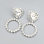 Sparkling Heart-shaped Glass Diamond Earrings for Women - Glamorous European and American Style Jewelry