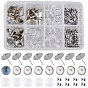 DIY Earring Making Kits, with Brass Stud Earring Settings, 10mm Transparent Clear Half Round Glass Cabochons and 304 Stainless Steel Ear Nuts