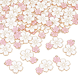 50 Emaille-Anhänger aus PC-Legierung, Licht Gold, Bleifrei und cadmium frei, Blume Reize