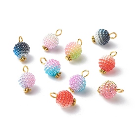 Imitation Pearl Acrylic Pendants, Tibetan Style Alloy Daisy Spacer Beads