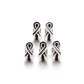 Европейские бусины из сплава тибетского стиля настройки для эмали, бусины с большим отверстием, без кадмия и без свинца, осведомленности ленты