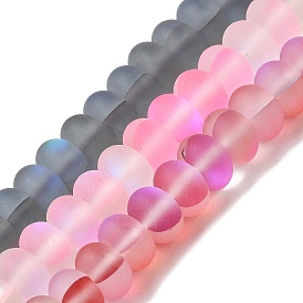 Dyed Synthetic Moonstone Beads Strands, Rondelle, Frosted