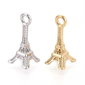 304 подвески из нержавеющей стали, Эйфелева башня очарование, ионное покрытие (ip)
