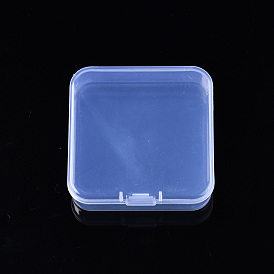 Contenedores cuadrados de polipropileno (pp) para almacenamiento de perlas, con tapa abatible, para joyería pequeños accesorios