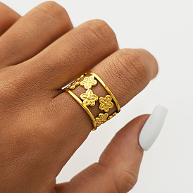 304 Edelstahlmanschetten mit offenen Ringen, Blume