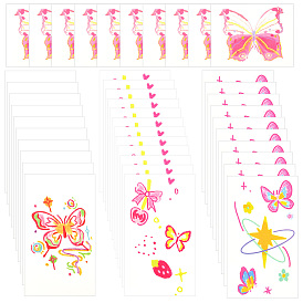 80 простыни 4 стили узор бабочки татуировки для тела, Съемные временные татуировки для домашних животных, бумажные наклейки