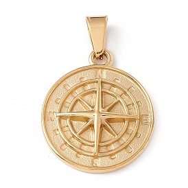 304 кулон из нержавеющей стали, плоские круглые со звездой