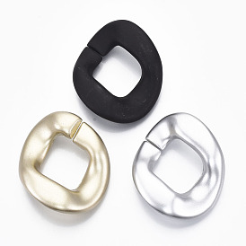 Spray Painted CCB Plastic Linking Rings, Quick Link Connectors, For Jewelry Curb Chains Making, Twist