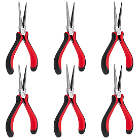 Плоскогубцы с острыми губками из высокоуглеродистой стали, тонкогубцы с ПВХ-ручками, цвет нержавеющей стали