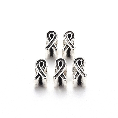 Европейские бусины из сплава тибетского стиля настройки для эмали, бусины с большим отверстием, без кадмия и без свинца, осведомленности ленты