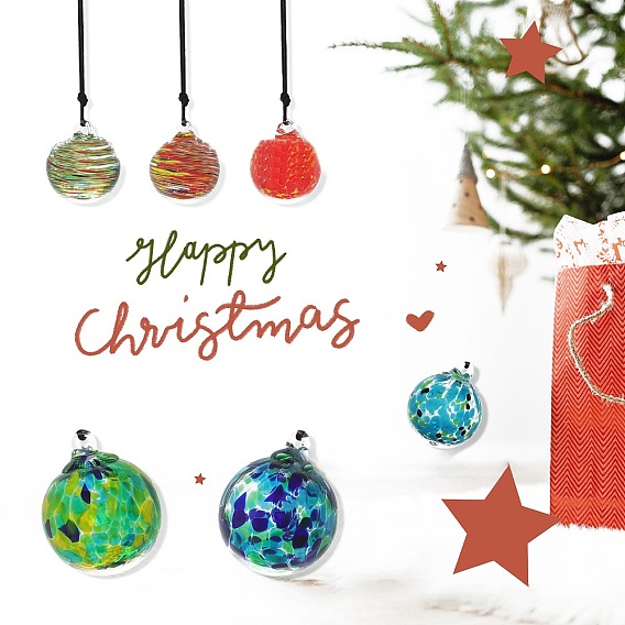 Рождественские подвесные украшения в виде сферы лэмпворк для вечеринки, елочные украшения