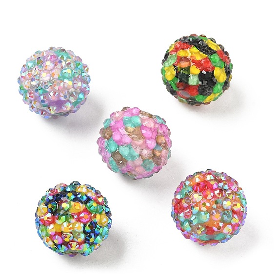 Круглый смолы горный хрусталь бисер, бусины из жевательной резинки для самодельных ручек, брелки и ювелирные изделия ручной работы, с акриловыми шариками внутри