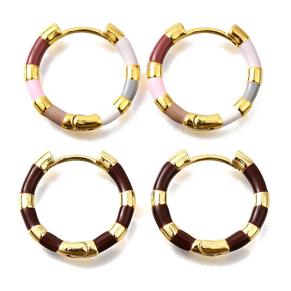 Серьги из латуни с эмалью, золотые