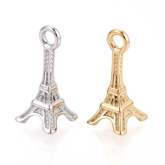 304 подвески из нержавеющей стали, Эйфелева башня очарование, ионное покрытие (ip)