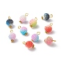 Imitation Pearl Acrylic Pendants, Tibetan Style Alloy Daisy Spacer Beads