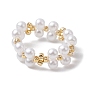 Круглые женские растягивающиеся кольца из акрила с искусственным жемчугом и бисером