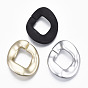 Spray Painted CCB Plastic Linking Rings, Quick Link Connectors, For Jewelry Curb Chains Making, Twist