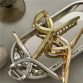 Minimalist Metal Hair Clip for Chic Urban Updos - 14cm Claw Clamp in Alloy