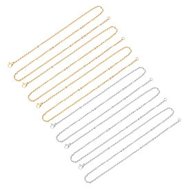 12 шт. 2 цвета 304 ожерелье из нержавеющей стали с цепочкой, с карабин-лобстерами 