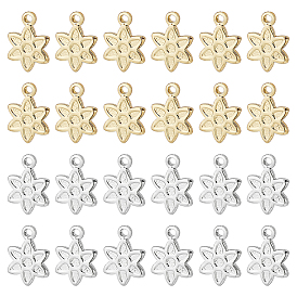 48шт 2 цвета стойка покрытие латунь подвески, цветочный шарм