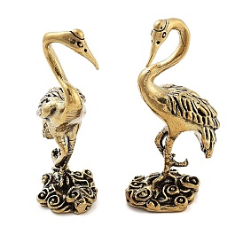 Brass Crane Figurines Statues for Home Desktop Feng Shui Ornament