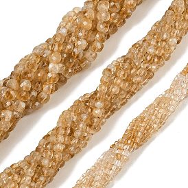 Нагретые нити из натуральных цитриновых бусин, граненые, кубические