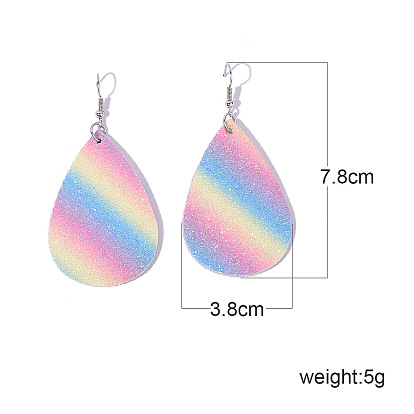 Fashionable Colorful Water Drop Pendant Earrings - Geometric Ear Accessories for Women.