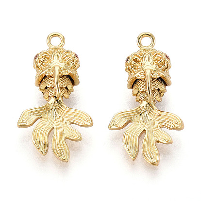 Латунные микро проложить кубического циркония подвески, без кадмия, без никеля и без свинца, рыба