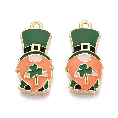 Подвески из сплава с эмалью ко Дню Святого Патрика, чары гнома, золотые, без кадмия, без никеля и без свинца
