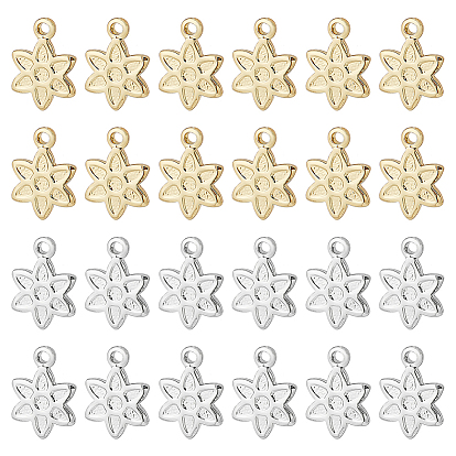 48шт 2 цвета стойка покрытие латунь подвески, цветочный шарм