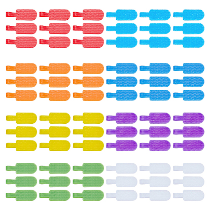 80шт. 8 цвета нейлоновые и полиэстерные кабельные этикетки на липучках, кабельные стяжки с возможностью записи