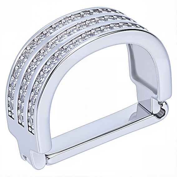 Зажимы для галстука из цинкового сплава с прозрачным кубическим цирконием, г-образный