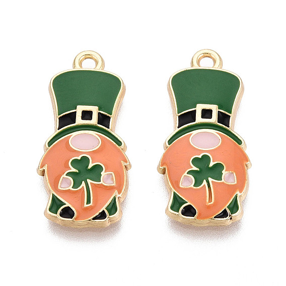 Подвески из сплава с эмалью ко Дню Святого Патрика, чары гнома, золотые, без кадмия, без никеля и без свинца