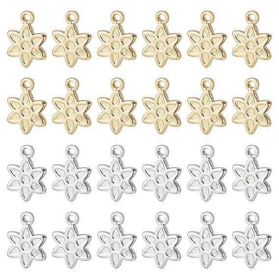 48шт 2 цвета стойка покрытие латунь подвески, цветочный шарм