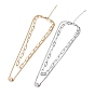 304 Stainless Steel Double Chains Multi Layered Necklace with Column Beaded for Women