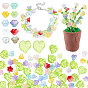 200Stück 2Stile transparente, sprühlackierte Glasperlen, Blume