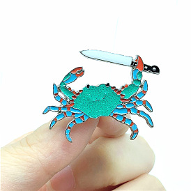 Fun Crab Cartoon Animal Badge - Fashionable Kids Toy with Playful Design