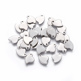 201 Stainless Steel Charms, Stamping Blank Tag, Heart