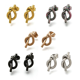 304 Stainless Steel Knot Stud Earrings